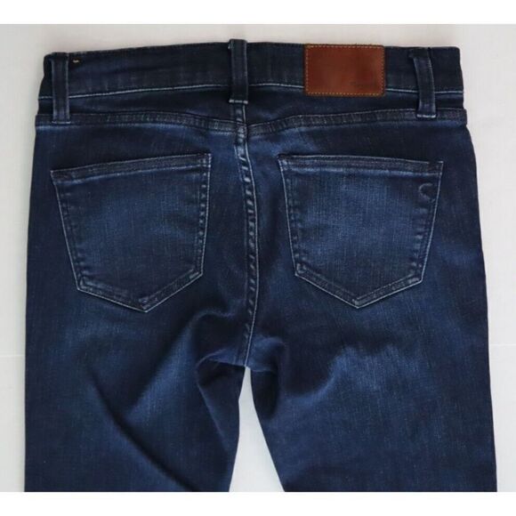 Madewell Women's Sz 25 Dark Wash Skinny Skinny Ankle Zip Denim Jeans $128 - Picture 8 of 9